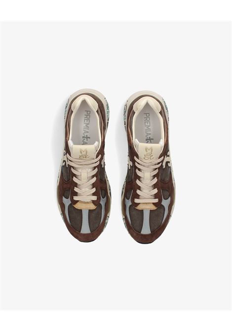 Sneakers Premiata Mase 25 8026 in pelle e tessuto marrone PREMIATA | Scarpe | MASE25 VAR8026